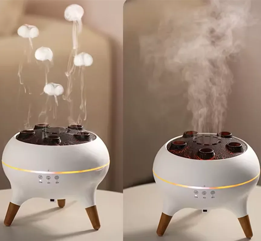 🌊 Humidificador de Aire Dinámico con Medusas – Difusor de Aceites Esenciales 250 ml con Control Remoto y Luz Nocturna de 7 Colores