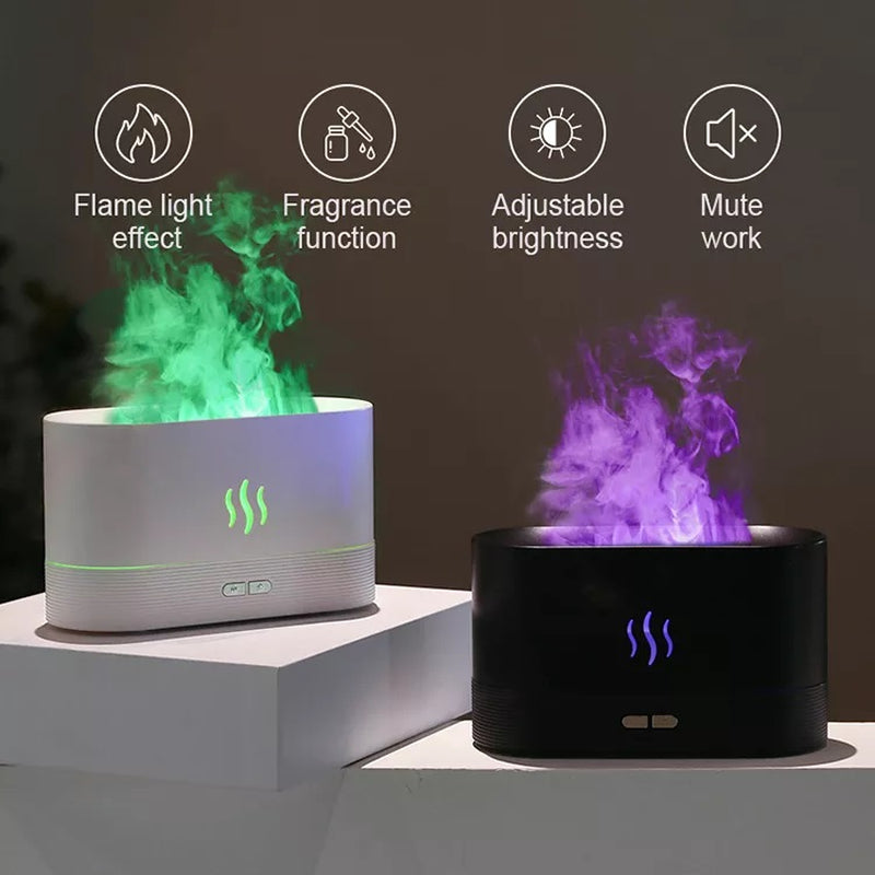  🔥 Humidificador Ultrasónico de Llama con USB - 2025 Best Selling – Difusor de Aromas con Luces LED RGB 🔥