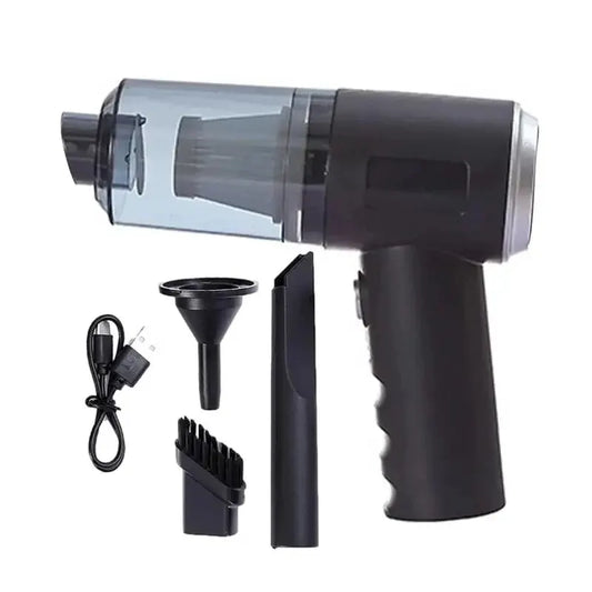 🧹 Mini Aspiradora Portátil 3 en 1 con Carga USB – Alta Potencia de Succión + Boquillas de Soplado Incluidas | Color Negro