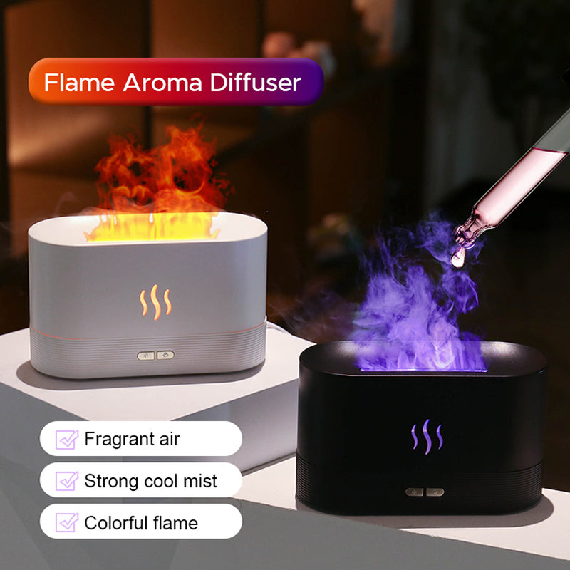  🔥 Humidificador Ultrasónico de Llama con USB - 2025 Best Selling – Difusor de Aromas con Luces LED RGB 🔥