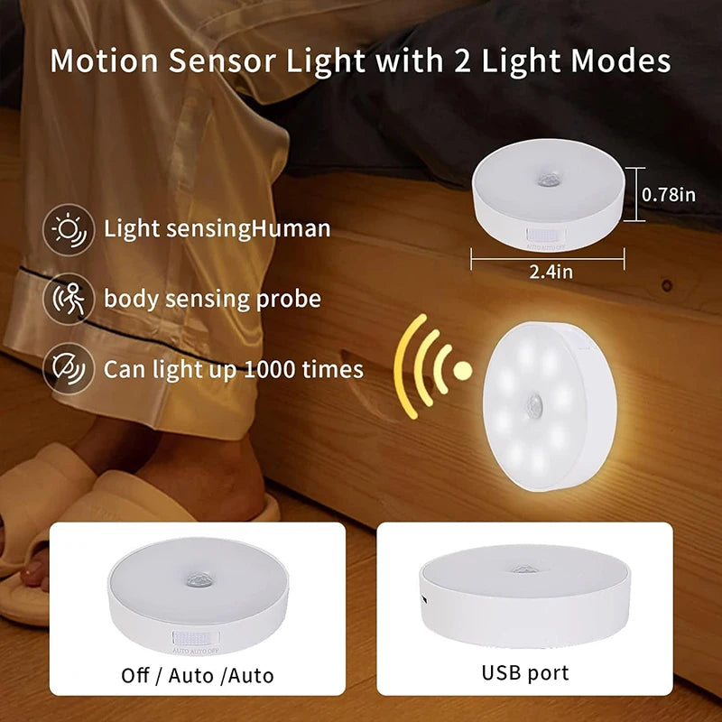 ✨ Lámpara LED Nocturna con Sensor de Movimiento y Base Magnética – Recargable por USB ✨