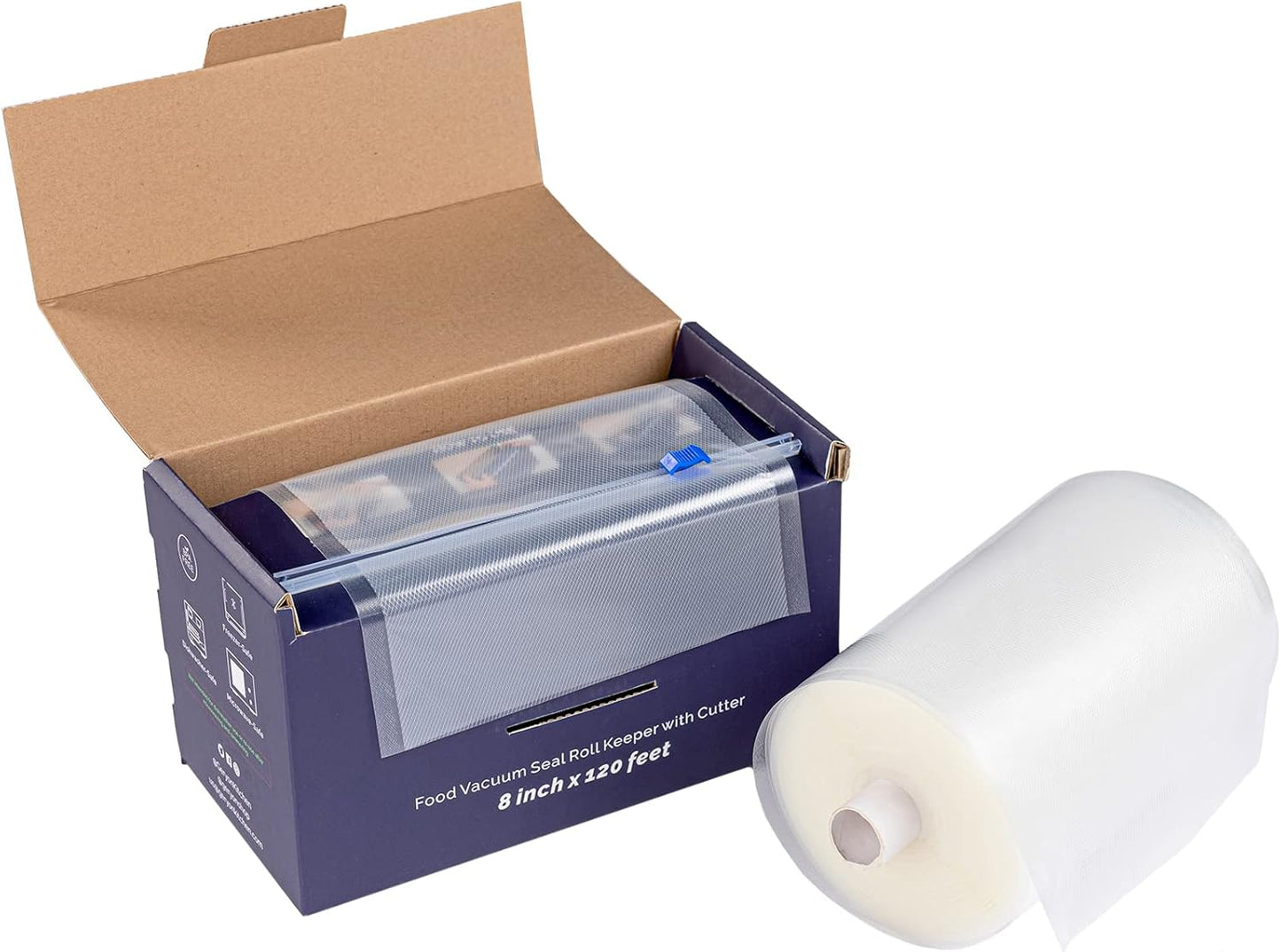Vacuum Sealer Rolls, 2 Packs 8" X 50' Food Vacuum Sealer Bags Rolls Work with All Brand Food Sealer Machine