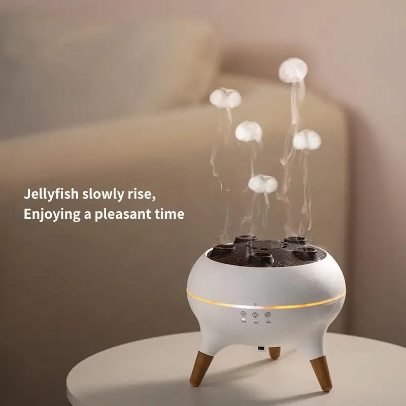 🌊 Humidificador de Aire Dinámico con Medusas – Difusor de Aceites Esenciales 250 ml con Control Remoto y Luz Nocturna de 7 Colores