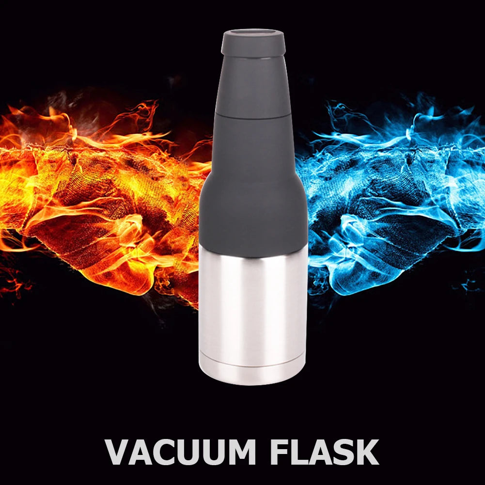 Double Walled Can Cooler with Beer Opener Bottle Can Cooler Holder Slim Can Beer Bottle Insulators Holder Men Dad Birthday Gifts